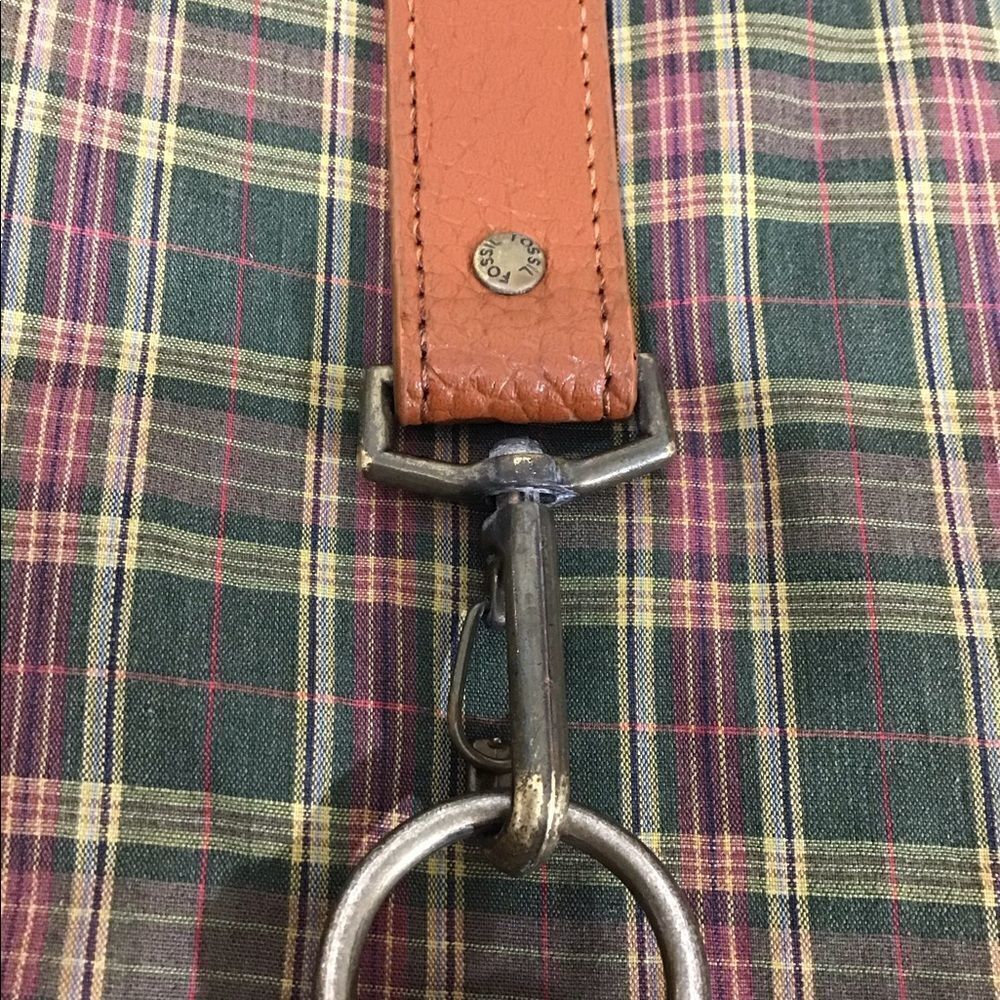 FOSSIL Checkered Print Shoulder/Duffle Bag - Picture 12 of 16